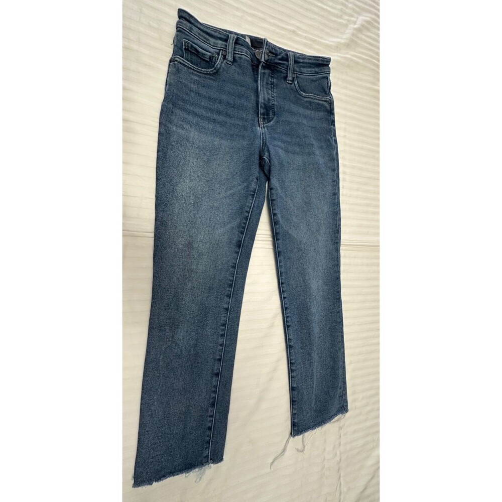 KUT HIGH RISE REESE FAB AB ANKLE STRAIGHT ANKLE RAW HEM JEANS SIZE 2